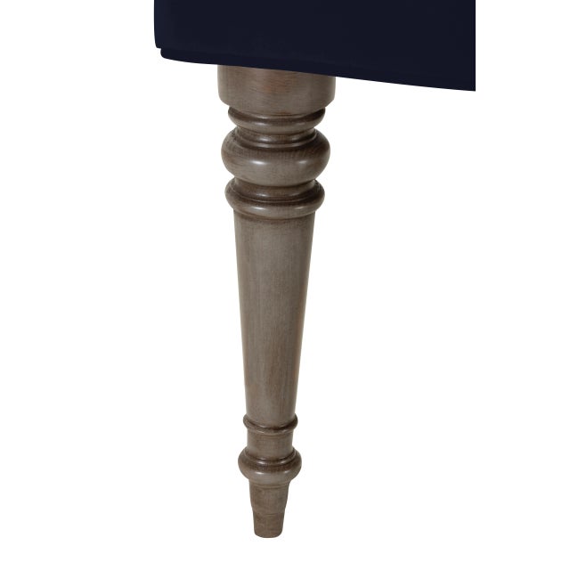 Transitional Calypso Stool, Ink Black Velvet For Sale - Image 3 of 4