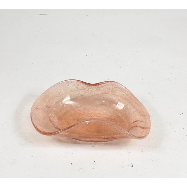 Glass Amber Murano Handmade Dish Oddly Shaped Glass Tray For Sale - Image 7 of 7