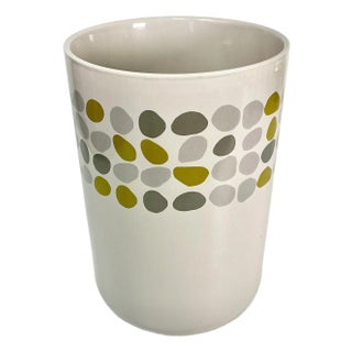 1990s Vintage Boho Chic Contemporary Ceramic Wastebasket. For Sale