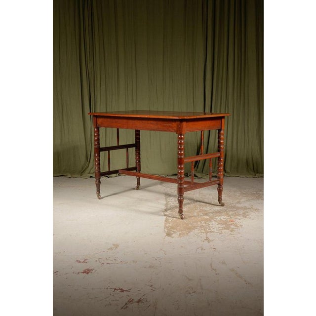 Aesthetic Movement Walnut Library Table from William Richardson of Leeds, 1870s For Sale - Image 10 of 10