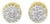 14K Yellow Gold Plated .925 Sterling Silver 1/7 Cttw Diamond Miracle Set Stud Earrings (I-J Color, I3 Promo Clarity) For Sale