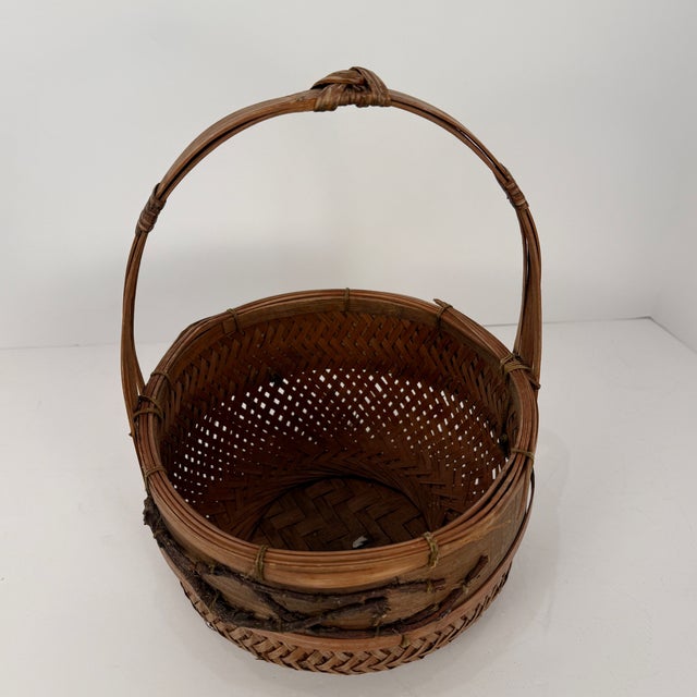 Late 20th Century Vintage 20th Century Asian Ikebana Flower Basket For Sale - Image 5 of 13