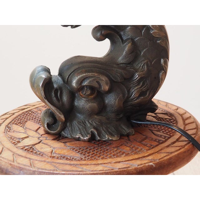 Vintage Zoomorphic Dragon Lamp in Cast Metal, 1970s For Sale - Image 17 of 18