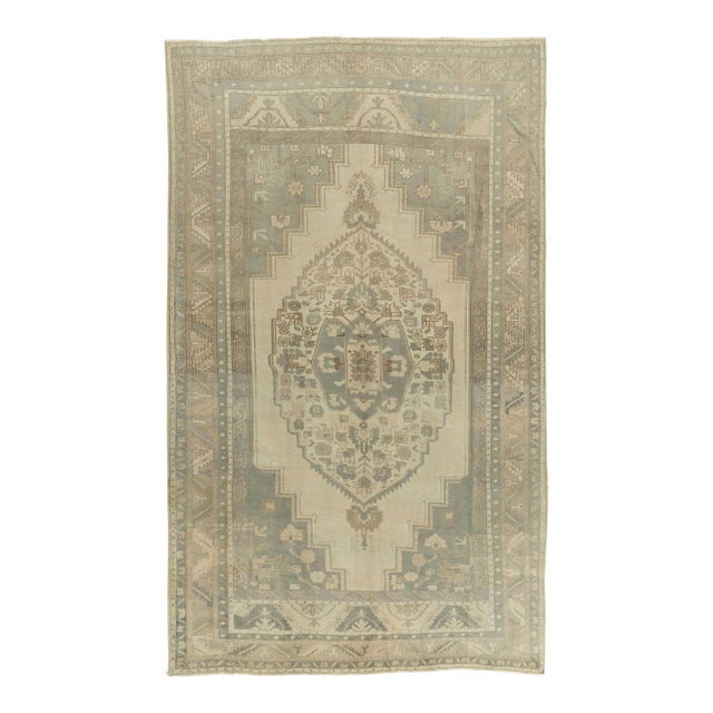 Vintage Circa 1940 Turkish Oushak Tash Rug 6ft X 10ft 5in For Sale