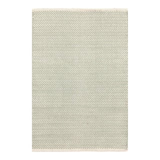 Dash & Albert by Annie Selke Herringbone Ocean Woven Cotton Rug, 7' 6" x 9' 6" For Sale