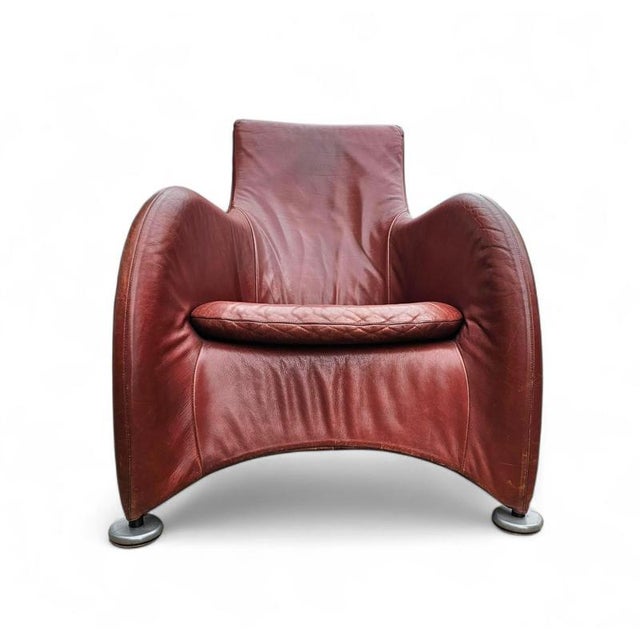 Brown Leather Lounge Chair by Gerard Van Den Berg for Montis, 1990s For Sale - Image 4 of 18