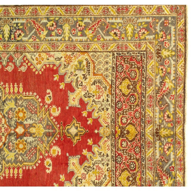 Late 19th Century Antique Turkish Oushak Lambswool Rug - 4′3" × 6′8″ For Sale - Image 4 of 5