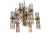 Hollywood Regency 20-Light Brass Arm Chrome Accent Glass Rod Chandelier by Gaetano Sciolari for Lightolier For Sale - Image 3 of 9