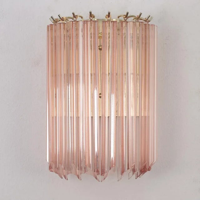 Vintage Italian Wall Lamps with Murano Glass Pink, 1990s, Set of 2 For Sale - Image 12 of 13