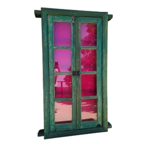 Rustic Vitrine Cabinet With Antique Elements