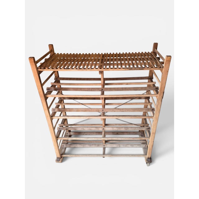 Mid 20th Century Vintage French Industrial Bakery Rack on Wheels For Sale - Image 5 of 7