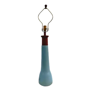 1960s Jane and Gordon Martz Marshall Studios Pottery and Walnut Lamp