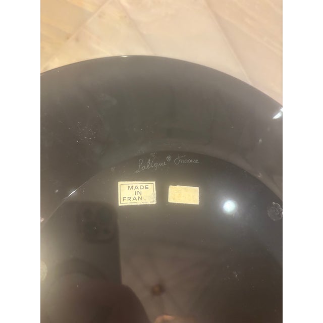 Art Deco Art Deco Lalique Crystal France Algues Noir Tree of Life Plate - 11" - Signed For Sale - Image 3 of 4