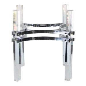 Charles Hollis Jones Style Chrome Lucite Coffee Table Base