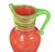 Vintage Murano Art Glass Pitcher, Scavo-Style, Coral-Red & Green For Sale In Tampa - Image 6 of 9