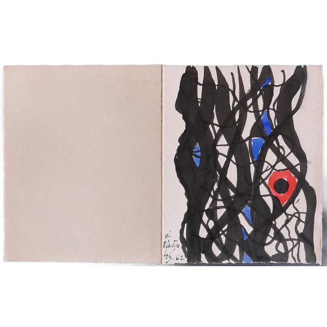 Gustave Singier - Composition - Original Watercolor Drawing on Paper - 1962 For Sale