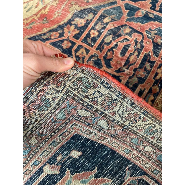 Antique Ferahan Sarouk Rug 10.6 X 13.9 For Sale - Image 10 of 10