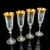 Modern Set of 12 Vintage Champagne Flutes, Continental, Wine Glass, Gold Leaf, c.1980 For Sale - Image 3 of 10