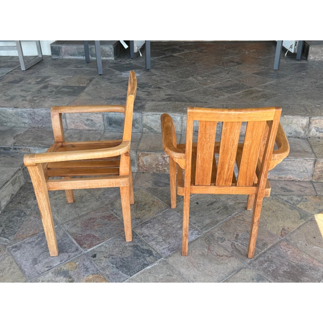 Ash & Ember Sage Teak Wood Outdoor Chairs, Pair For Sale - Image 11 of 12