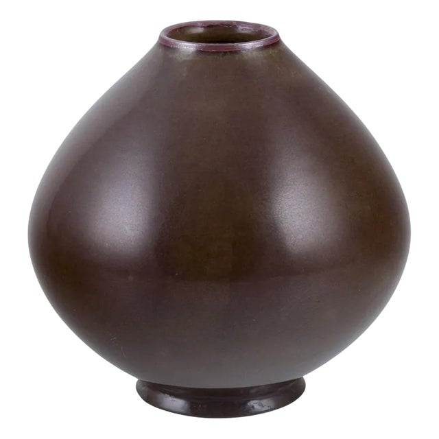 Aubergine Glazed Ceramic Vase by Axel Salto for Royal Copenhagen, 1930s-1940s For Sale