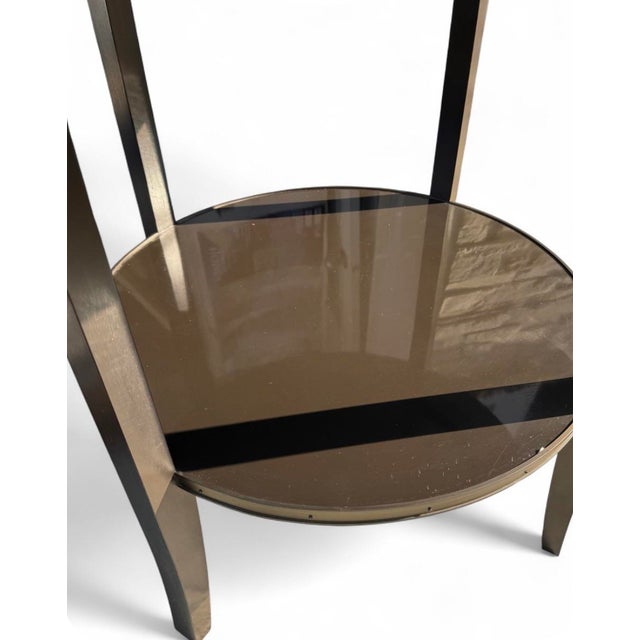 2010s Authentic Bill Sofield for Baker Furniture Lacquered Round Accent Side Table For Sale - Image 5 of 10