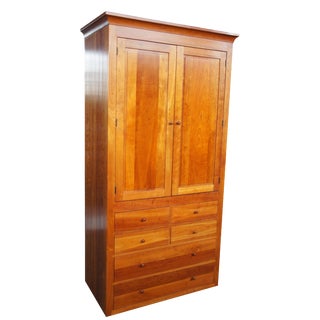 1990s Mission Harden Furniture American Cherry Armoire For Sale