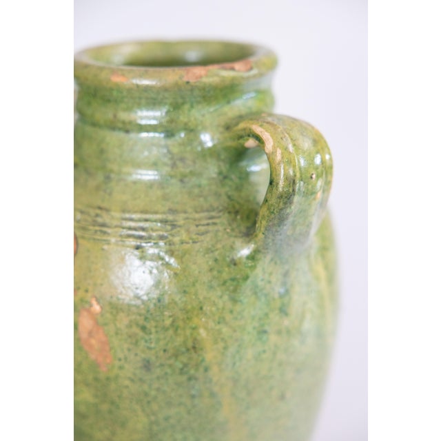 Green 19th Century French Green Glazed Terracotta Olive Jar Urn Vase For Sale - Image 8 of 9