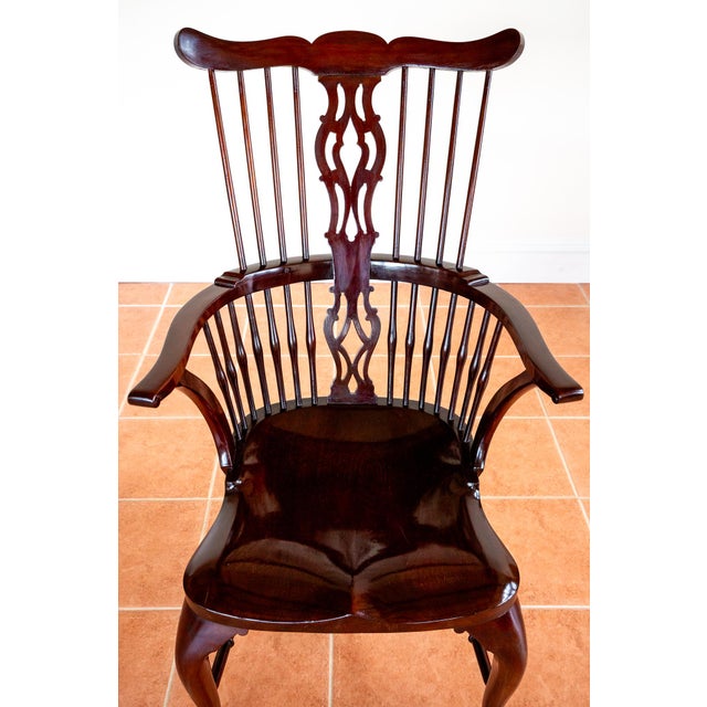 Antique Georgian Revival Victorian Windsor Chair Thames Valley in Mahogany, 1890 For Sale - Image 18 of 18