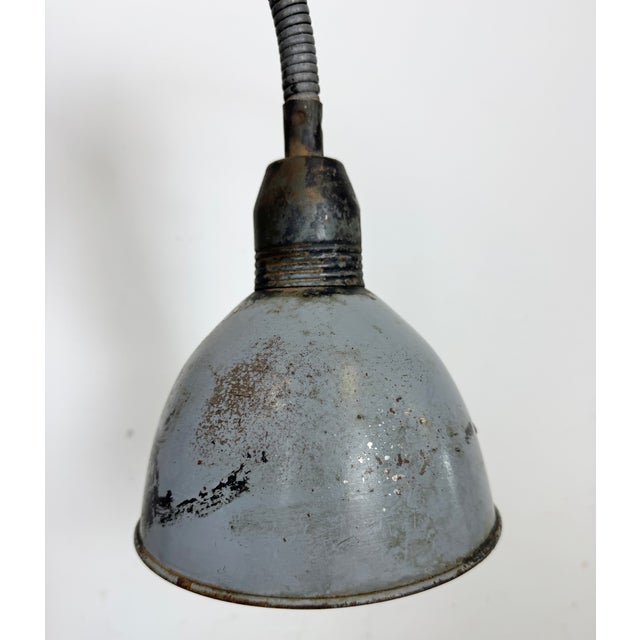 Grey Industrial Scissor Wall Lamp from Elektroinstala, 1960s For Sale - Image 12 of 16