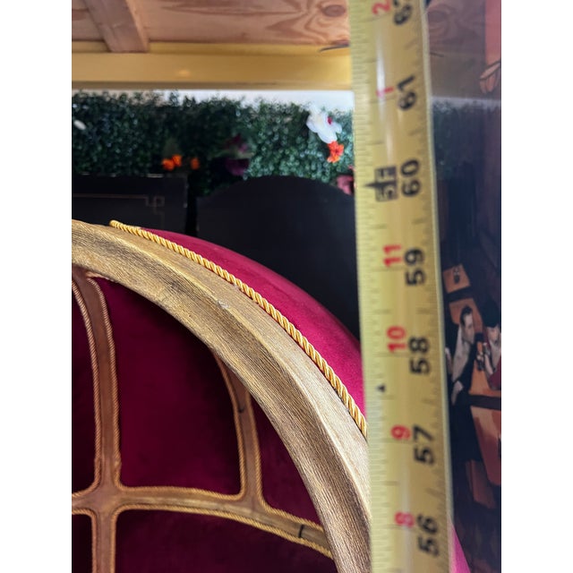 1970s Pair of Gold Trim Red Baroque Porters Chairs For Sale - Image 11 of 12