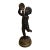 Antique Victorian Clodion 14.5" Figural Bronze Statue Sculpture Musician Playing a Tambourine For Sale