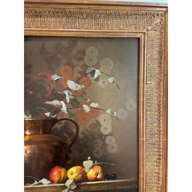 American 1990s Eleanor Moore's Still Life With Copper Pitcher and Fruit, Framed For Sale - Image 3 of 8