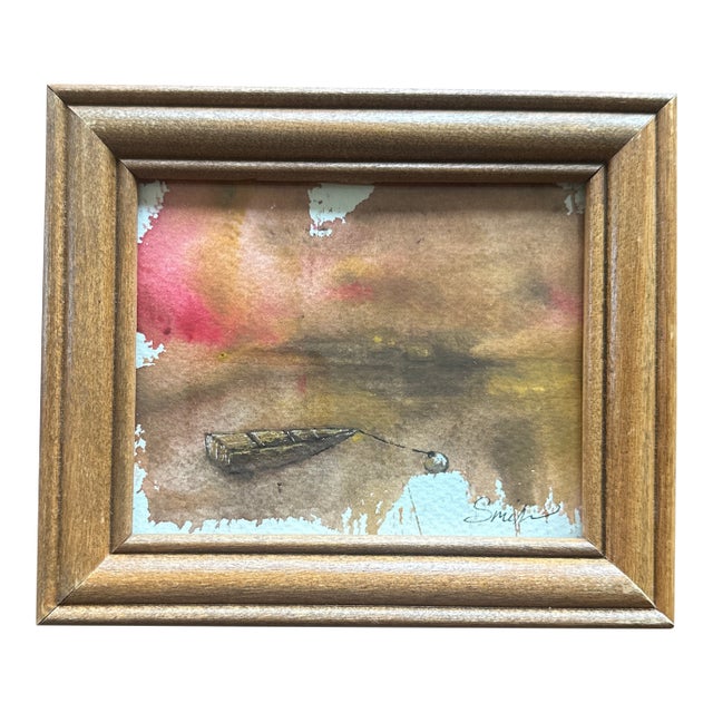 “Stillness at Twilight” Signed Original Watercolor Landscape by Nancy Smith For Sale