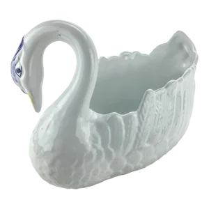 Large Vintage Ceramic Swan Planter