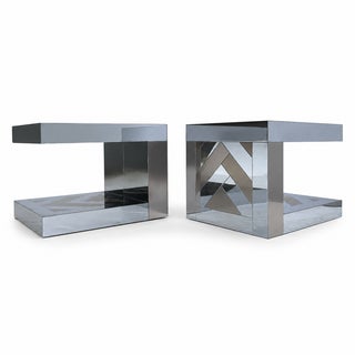 1970s Ello Chrome and Bonze Side Tables For Sale