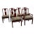 1990s Carved Rosewood Asian Dining Table Chairs, With Cushions - Set of 6 For Sale