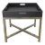 Square Italian Leather and Chrome Tray Table For Sale