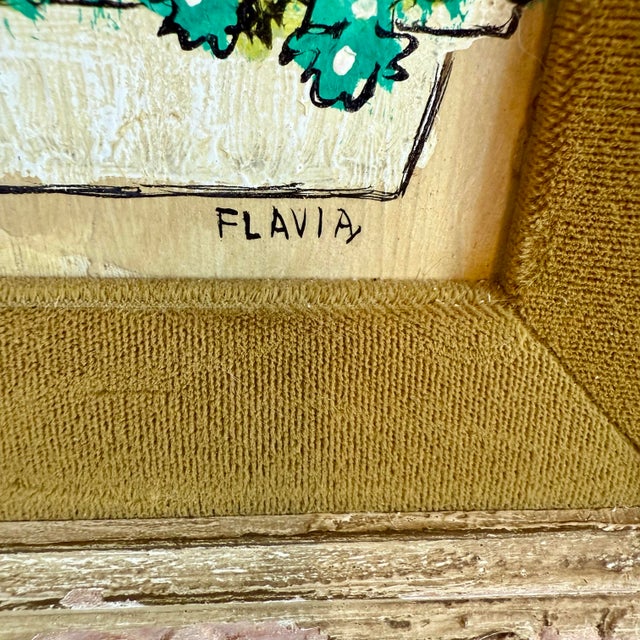 Children's 1960s Original Framed Painting of Children in Windows by Flavia Marie Weedn 1929-2015 For Sale - Image 3 of 12