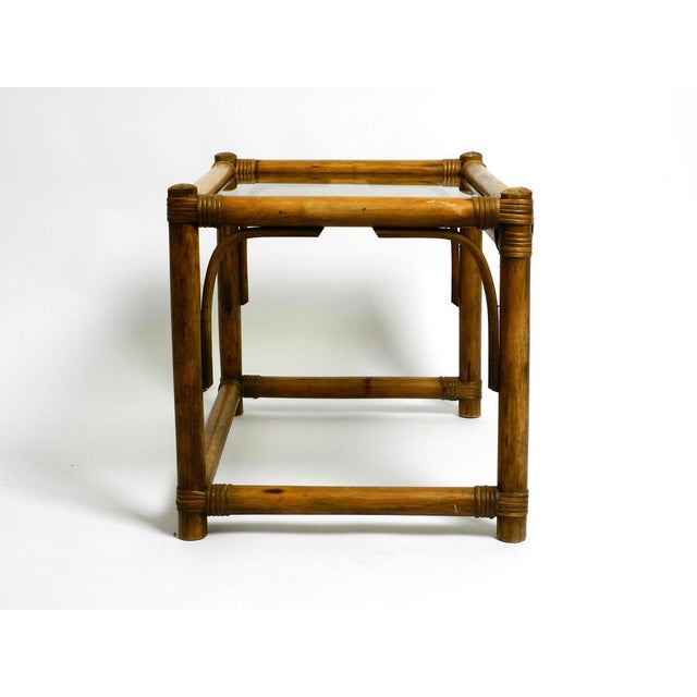 1970s Dark Bamboo Side Table with Smoked Glass Top, 1970s For Sale - Image 5 of 18
