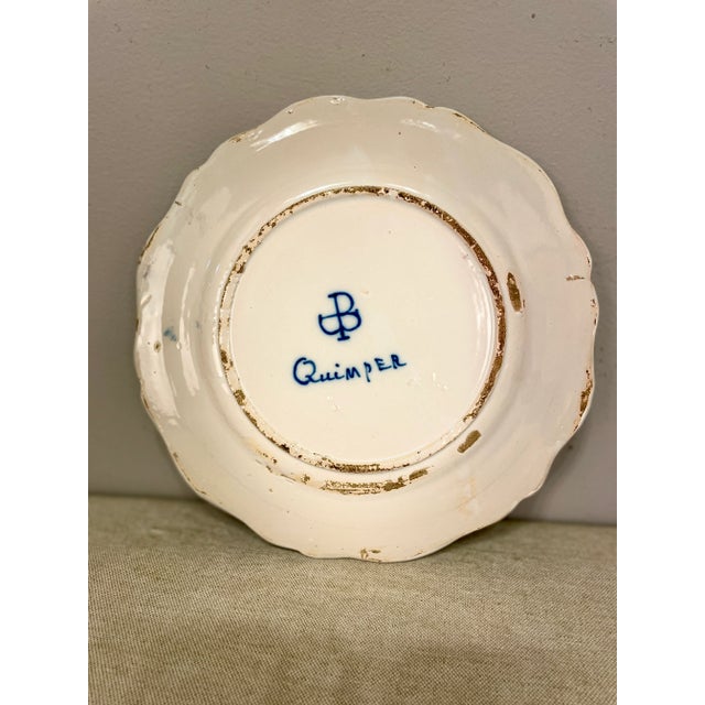 Ceramic 19th Century French Porquier Beau Quimper Plate For Sale - Image 7 of 10