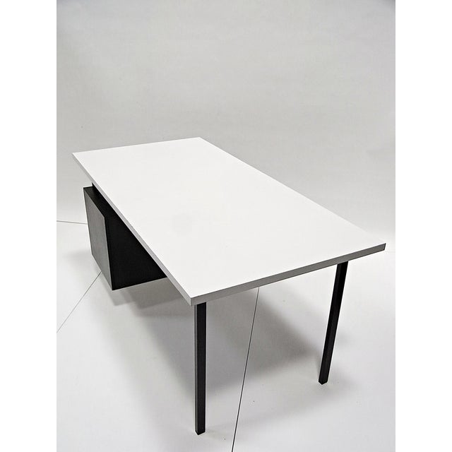 Writing Desk in Black Stained Oak with White Lacquered Top by Herbert Hirche for Christian Holzäpfel KG, Germany, 1960s For Sale - Image 6 of 18