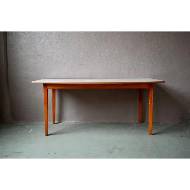 1950s Large Mid-Century Symmetrical Worktop Table, France, 1950s For Sale - Image 5 of 18