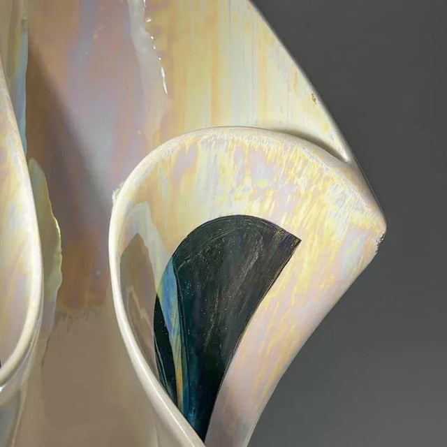 Ceramic Sculptural Iridescent Ceramic Vase, 1960s-1970s For Sale - Image 7 of 15