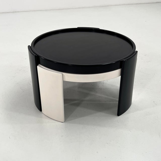 Black Reversible Nesting Tables by Gianfranco Frattini for Cassina, 1960s, Set of 2 For Sale - Image 8 of 10