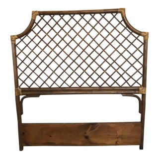 Chinese Chippendale Rattan Twin Headboard Mid-Century For Sale