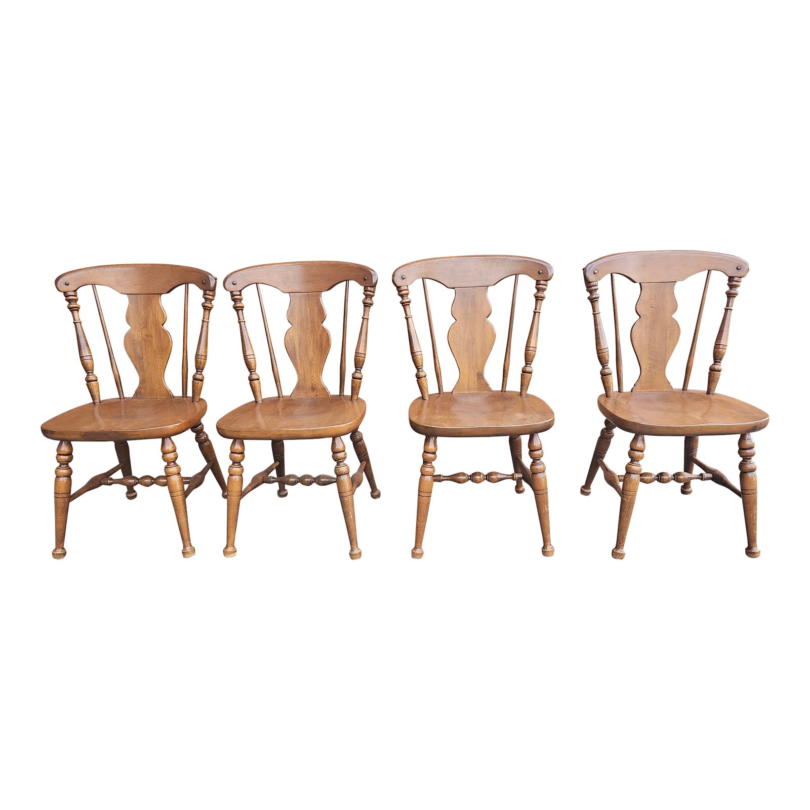その他 Heywood  U.S.A.F  Strategic  Chair Set of 4 Heywood Wakefield Hard Rock Maple Cinnamon Colonial Style