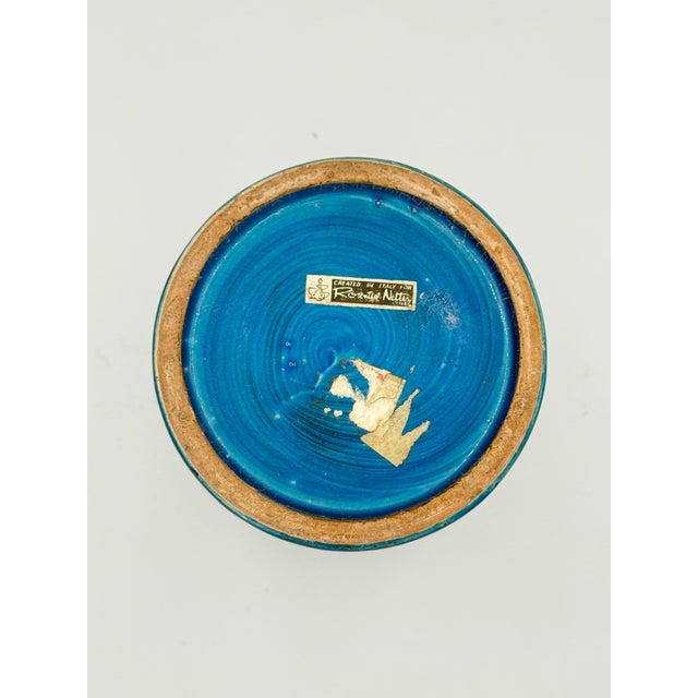 Bitossi 1960s Aldo Londi for Bitossi Rimini Blu Circle-Motif Ceramic Vase For Sale - Image 4 of 4