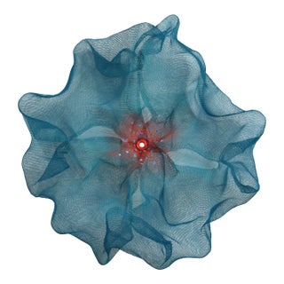 Cotton Candy Cumulus Teal Red Blue - Abstract Three-Dimensional Wall Original Artwork by Atticus Adams For Sale