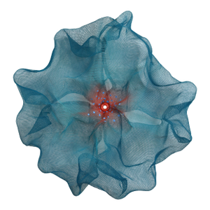 Cotton Candy Cumulus Teal Red Blue - Abstract Three-Dimensional Wall Original Artwork by Atticus Adams