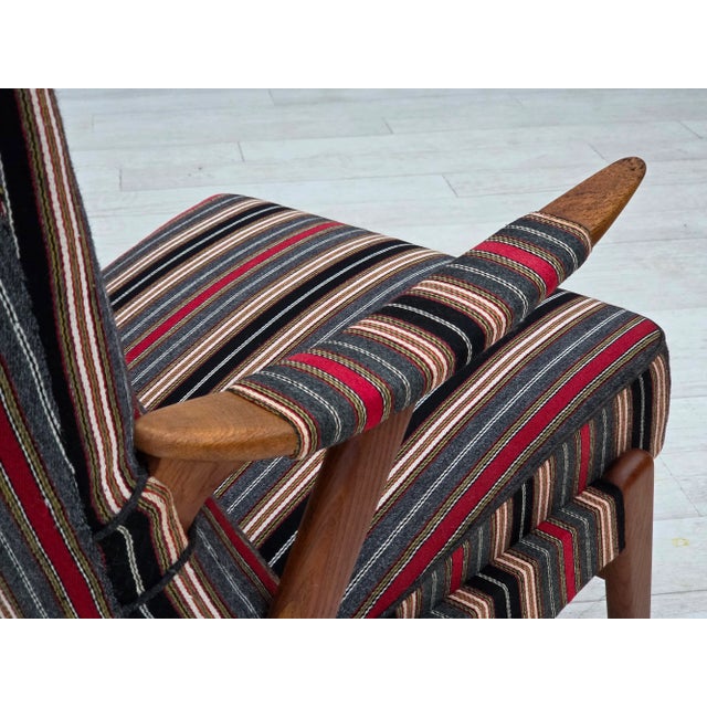 Swedish Armchair in Wool Fabric, Oak and Teak, 1960s For Sale - Image 18 of 18